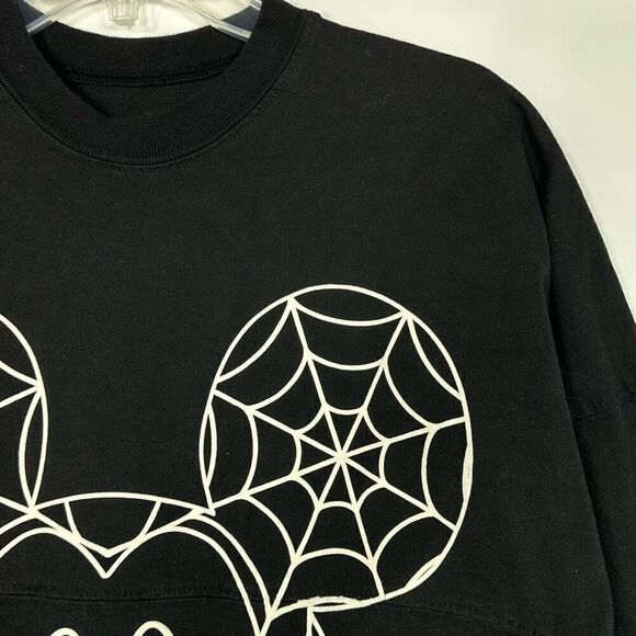 Disney Spirit Jersey Glow Mickey Spider Web Boo Long Sleeve XS Halloween Spooky - Picture 6 of 9